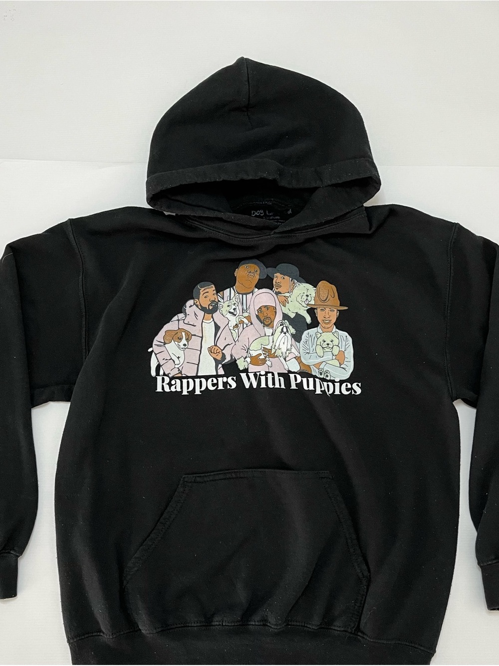 Vintage Black "Rappers With Puppies" Graphic Hoodie